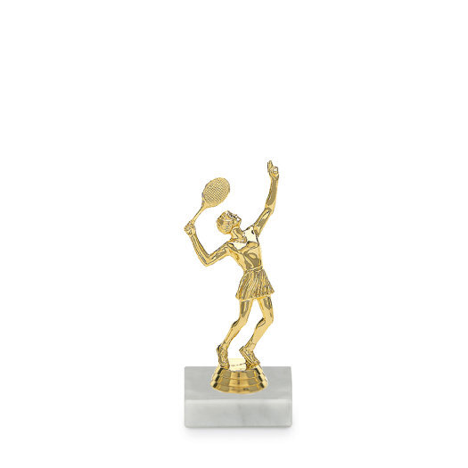 Figurka tenis žena, 15 cm, zlato, včetně podstavce