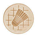 Emblém badminton, pr. 25 mm, zlato