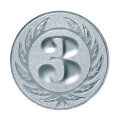 Emblém s číslem 3, pr. 25 mm, zlato