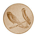 Emblém drobní exoti, pr. 25 mm, zlato