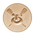 Emblém curling, pr. 25 mm, zlato