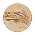 Emblém závodní auto, pr. 50 mm, zlato