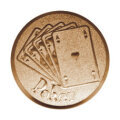Emblém poker, pr. 50 mm, zlato