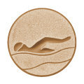 Emblém plavání, pr. 50 mm, zlato