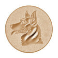 Emblém pes, pr. 50 mm, zlato
