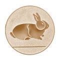 Emblém králík, pr. 50 mm, zlato