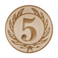 Emblém s číslicí 5, pr. 50 mm, zlato
