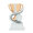Trofej s číslicí 1, výška 12 cm, zlatá/stříbrná