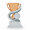 Trofej se symbolem poháru, výška 12 cm, stříbrná/zlatá