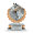Trofej s hlavou koně, výška 13 cm, stříbrná/zlatá