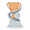 Trofej se symbolem poháru, výška 12 cm, stříbrná/zlatá