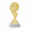 Trofej se symbolem tenisu, výška 15 cm, zlatá