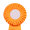 Kokarda jednořadá standard, pr. 11 cm, oranžová