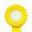 Kokarda jednořadá standard, pr. 8 cm, žlutá