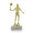 Figurka badminton žena, 14 cm, zlatá, včetně podstavce