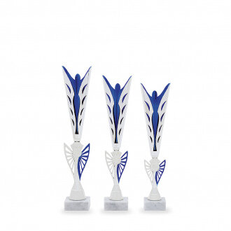 Pohár EDICE DESIGN, výška 41 cm, stříbrný/modrý