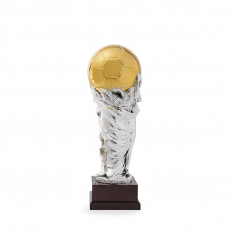 Luxusní fotbalová trofej - míč, výška 75 cm, stříbrná/zlatá