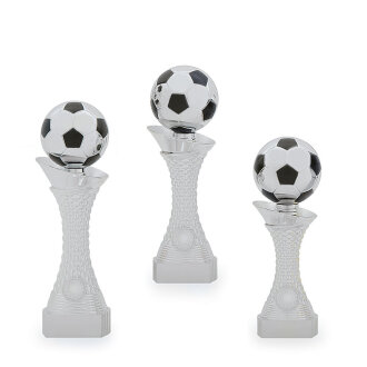 Trofej s fotbalovým míčem, výška 23 cm, stříbrná/černá