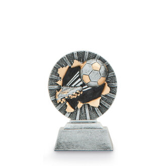 Trofej s fotbalovou tématikou, výška 10 cm, stříbrná/zlatá