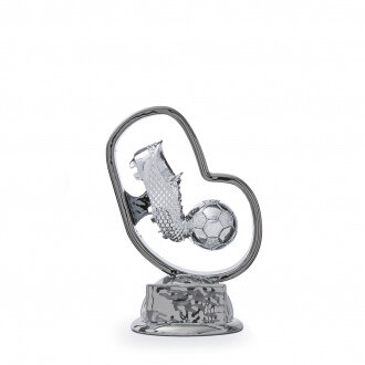 Fotbalová trofej v luxusním provedení, výška 22 cm, stříbrná