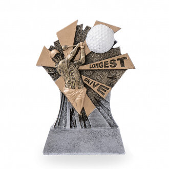 Trofej se symbolem golfu, výška 16 cm, vícebarevná