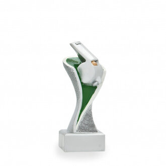 Trofej pro rozhodčího, výška 14 cm, zlatá/stříbrná/zelená