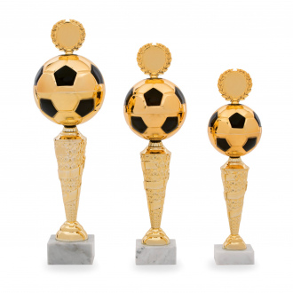 Pohár EDICE FOTBAL, výška 43 cm, zlatý/černý
