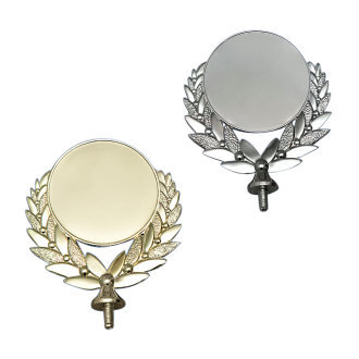 Držák na emblém 50 mm, výška 80 mm, zlatý, kovový