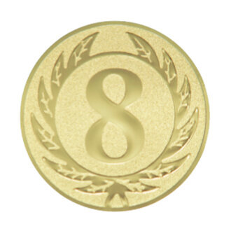 Emblém čísice 8, pr. 50 mm, zlato