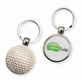 Klíčenka golf, průměr 35 mm, stříbrná