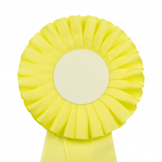 Kokarda jednořadá STANDARD, průměr 11 cm, sv.žlutá