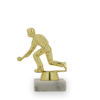 Figurka kuželky muž, 11,5 cm, zlatá, včetně podstavce