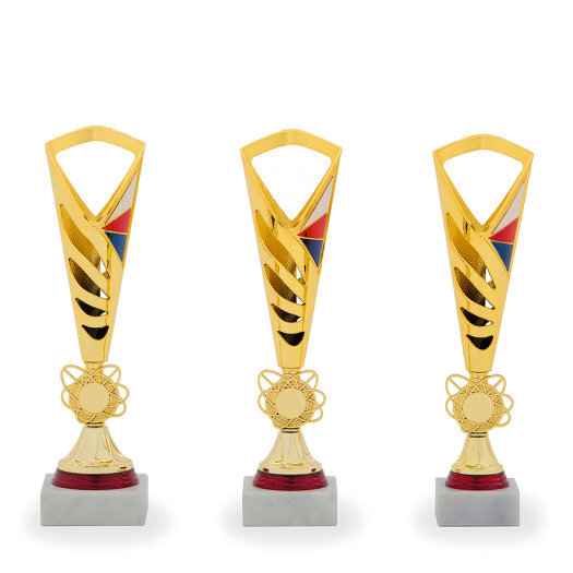 Pohár EDICE DESIGN, výška 32 cm, zlatý/trikolora