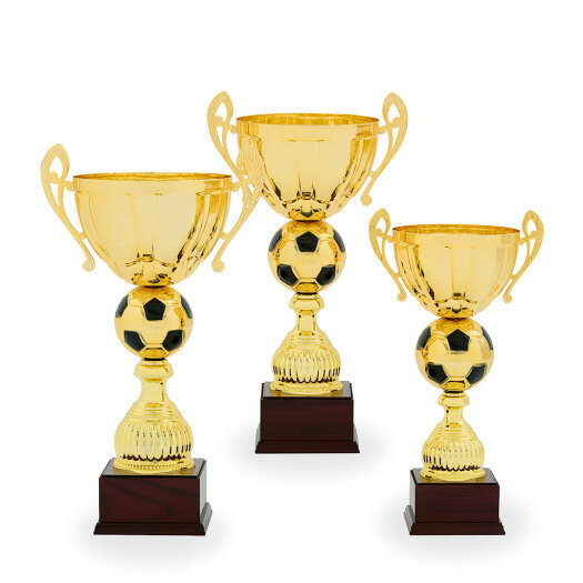 Pohár EDICE FOTBAL, výška 40 cm, zlatý/černý