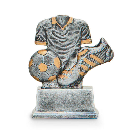 Trofej s fotbalovou tématikou, výška 11 cm, stříbrná/zlatá