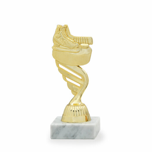 Trofej se symbolem hokeje, výška 15 cm, zlatá