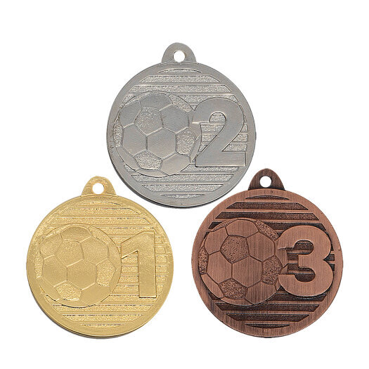 Fotbalová medaile, 40 mm, zlatá
