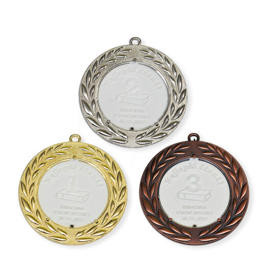 Medaile s gravírováním, 90 mm, zlatá