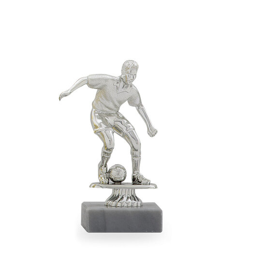 Figurka fotbalista, výška 13 cm, stříbrná