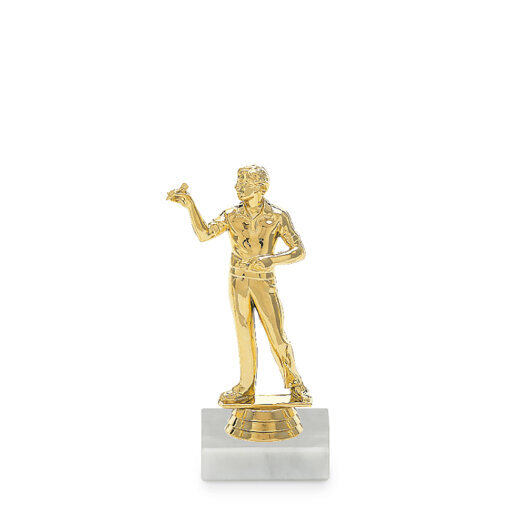 Figurka šipky muž, 14 cm, zlatá včetně podstavce