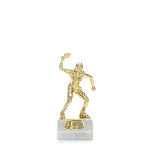 Figurka stolní tenis - žena, 13 cm, zlato, včetně podstavce