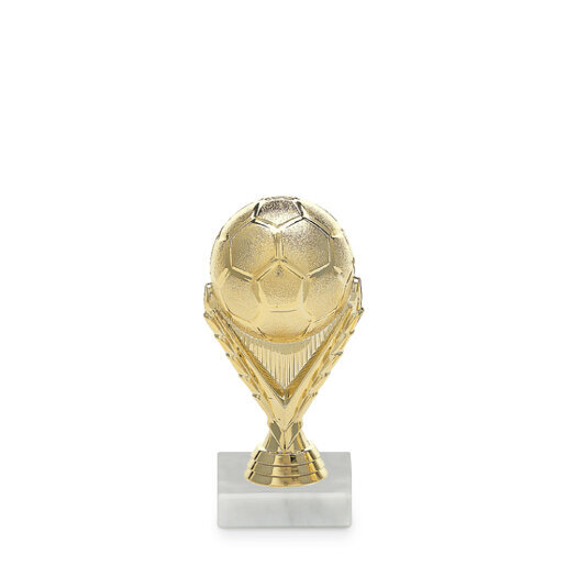 Figurka fotbalový míč, 15 cm, zlato, včetně podstavce