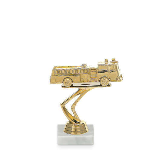 Figurka hasičské auto, 11 cm, zlato, včetně podstavce