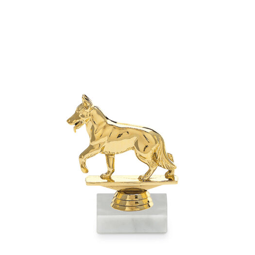 Figurka chovatelství - ovčák, 12 cm, zlato, včetně podstavce