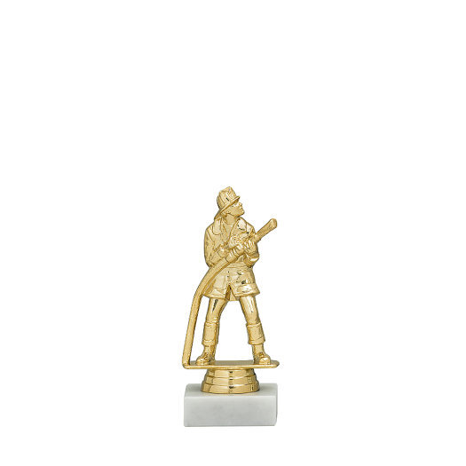 Figurka hasič, 15 cm, zlato, včetně podstavce