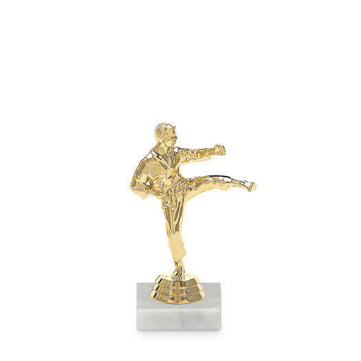 Figurka karate muž, 12 cm, zlatá, včetně podstavce