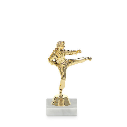 Figurka karate - žena, 12 cm, zlato, včetně podstavce