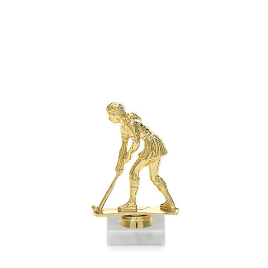 Figurka pozemní hokej - žena, 10 cm, zlato, včetně podstavce