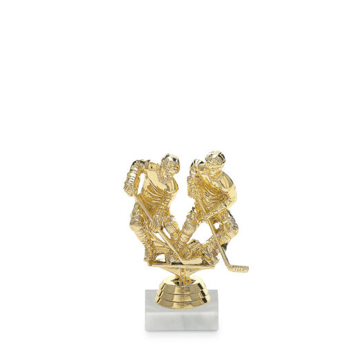 Figurka hokej - dvojice, 12 cm, zlato, včetně podstavce