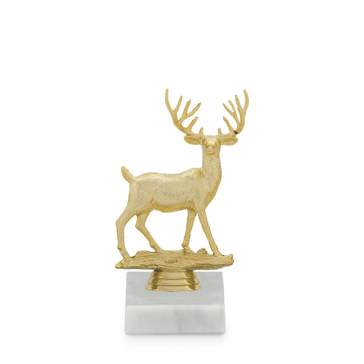 Figurka jelen, zlatá, včetně podstavce